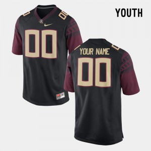 Youth Florida State Seminoles Custom #00 Limited Stitched Black Jersey 462519-392