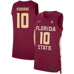 Men's Florida State Seminoles Malik Osborne #10 Garnet Basketball Jerseys 354737-373