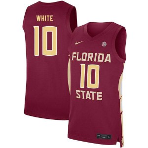 Men's Florida State Seminoles Okaro White #10 Basketball Garnet Jersey 333233-118