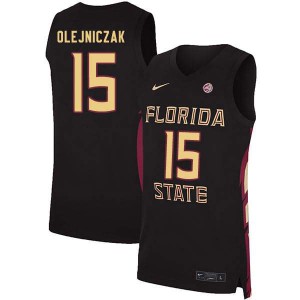 Mens Florida State Seminoles Dominik Olejniczak #15 Basketball Black Jerseys 937396-901