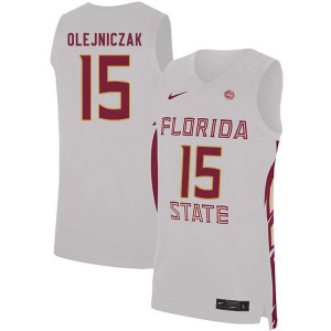 Mens Florida State Seminoles Dominik Olejniczak #15 Stitch White Jersey 207301-112