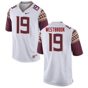 Mens Florida State Seminoles AJ Westbrook #19 White Embroidery Jersey 884757-398