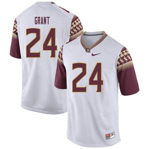 Men Florida State Seminoles Anthony Grant #24 White Embroidery Jerseys 404944-214