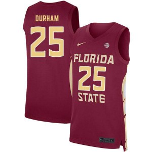 Men's Florida State Seminoles Hugh Durham #25 Basketball Garnet Jerseys 371544-686