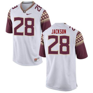 Mens Florida State Seminoles Malique Jackson #28 Stitched White Jerseys 291991-481