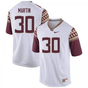 Mens Florida State Seminoles Tommy Martin #30 Player White Jersey 388243-541