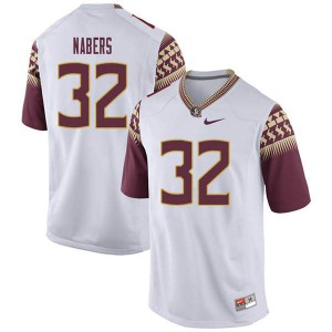 Men's Florida State Seminoles Gabe Nabers #32 White Official Jerseys 558927-877