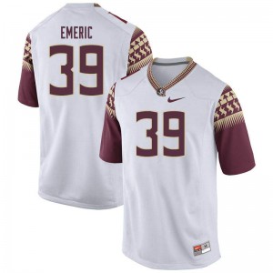 Men Florida State Seminoles Deaundre Emeric #39 White Embroidery Jersey 294288-759