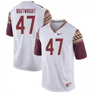 Mens Florida State Seminoles Carter Boatwright #47 Embroidery White Jersey 249044-920