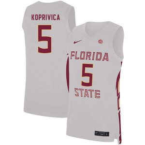 Men's Florida State Seminoles Balsa Koprivica #5 Stitched White Jerseys 333542-975