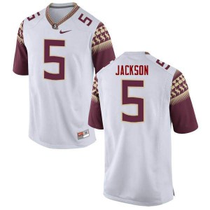 Men Florida State Seminoles Dontavious Jackson #5 White Stitched Jerseys 457778-550