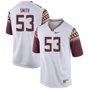 Mens Florida State Seminoles Maurice Smith #53 Stitched White Jerseys 741601-651