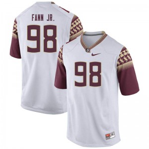 Mens Florida State Seminoles Curtis Fann Jr. #98 White Stitched Jersey 663471-290