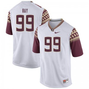 Men's Florida State Seminoles Malcolm Ray #99 Official White Jersey 296178-841