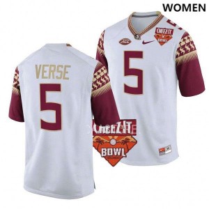 Women Florida State Seminoles Jared Verse #5 White College Football Jersey 395738-874