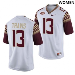 Women's Florida State Seminoles Jordan Travis #13 White Embroidery Jersey 559726-335