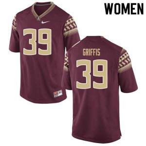 Womens Florida State Seminoles Josh Griffis #39 Garnet Stitched Jersey 246305-709