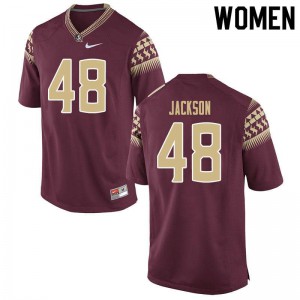 Womens Florida State Seminoles Jarrett Jackson #48 Garnet Embroidery Jersey 169512-102