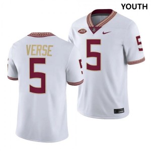 Youth Florida State Seminoles Jared Verse #5 White Nike NIL College Football Jersey 309995-650