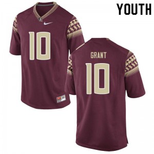 Youth Florida State Seminoles Anthony Grant #10 Official Garnet Jersey 850775-795