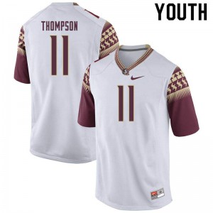 Youth Florida State Seminoles Warren Thompson #11 White Embroidery Jerseys 460535-626