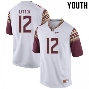 Youth Florida State Seminoles A.J. Lytton #12 White Official Jersey 593025-996