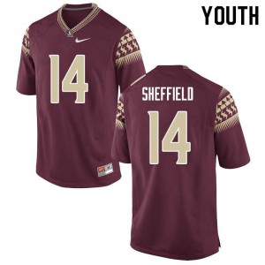 Youth Florida State Seminoles Deonte Sheffield #14 Garnet Stitched Jerseys 376935-186
