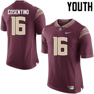 Youth Florida State Seminoles J.J. Cosentino #16 Football Garnet Jersey 788994-188