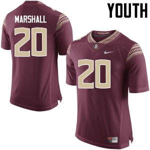 Youth Florida State Seminoles Trey Marshall #20 Player Garnet Jersey 284901-337
