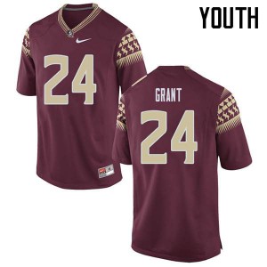Youth Florida State Seminoles Anthony Grant #24 Garnet NCAA Jersey 415388-198