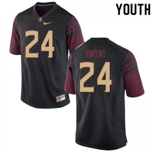 Youth Florida State Seminoles Cedric Vincent #24 Embroidery Black Jerseys 313912-756