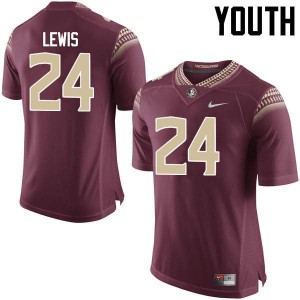 Youth Florida State Seminoles Marcus Lewis #24 Garnet Official Jerseys 422517-881
