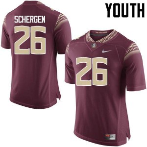 Youth Florida State Seminoles Joseph Schergen #26 Stitch Garnet Jersey 564211-209