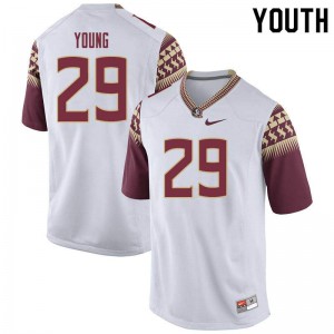 Youth Florida State Seminoles Tre Young #29 Stitch White Jersey 107117-436