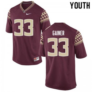 Youth Florida State Seminoles Amari Gainer #33 Official Garnet Jerseys 742468-647