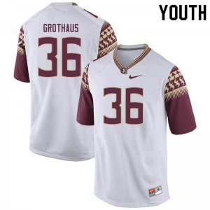 Youth Florida State Seminoles Parker Grothaus #36 White College Jerseys 847870-199