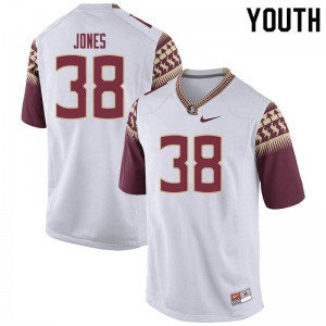 Youth Florida State Seminoles Cornel Jones #38 University White Jerseys 850210-974