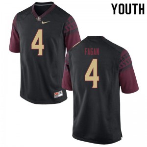 Youth Florida State Seminoles Cyrus Fagan #4 Player Black Jerseys 349844-542