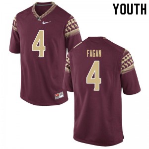 Youth Florida State Seminoles Cyrus Fagan #4 Garnet Official Jerseys 200471-428