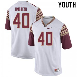 Youth Florida State Seminoles Ethan Umstead #40 White University Jersey 263734-446