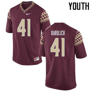 Youth Florida State Seminoles Michael Barulich #41 Embroidery Garnet Jerseys 113137-335