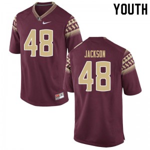 Youth Florida State Seminoles Jarrett Jackson #48 Garnet Football Jersey 314926-999