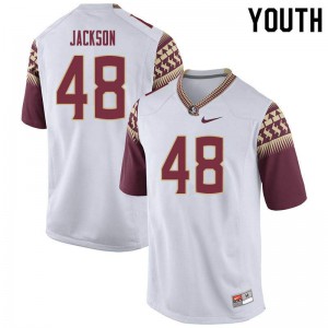 Youth Florida State Seminoles Jarrett Jackson #48 College White Jerseys 816617-588