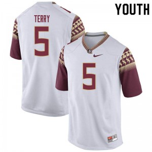 Youth Florida State Seminoles Tamorrion Terry #5 Stitch White Jersey 821645-443
