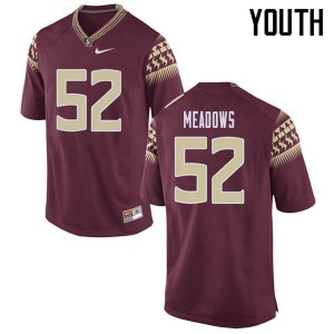 Youth Florida State Seminoles Christian Meadows #52 Garnet Embroidery Jersey 822385-250