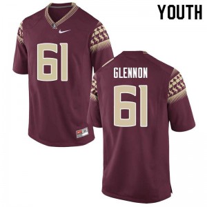 Youth Florida State Seminoles Grant Glennon #61 Garnet Stitch Jerseys 813877-430