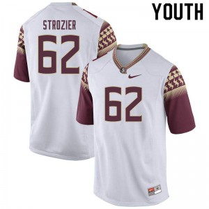 Youth Florida State Seminoles Alexander Strozier #62 White Official Jersey 539549-406