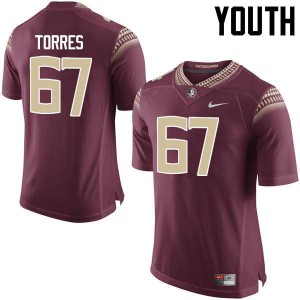 Youth Florida State Seminoles Adam Torres #67 Garnet NCAA Jerseys 146930-113