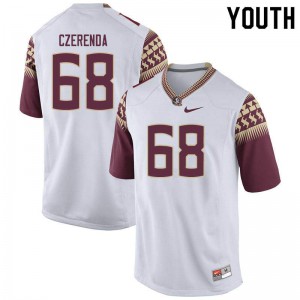 Youth Florida State Seminoles Jeremy Czerenda #68 White Embroidery Jerseys 281853-942