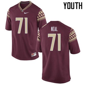 Youth Florida State Seminoles Chaz Neal #71 Garnet Official Jersey 841021-429